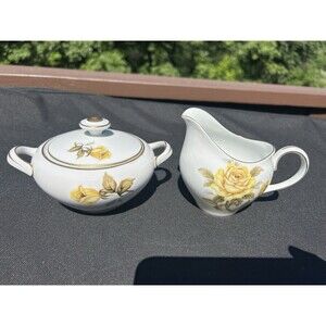 Vintage Harmony House FLAIR Sugar Bowl & Creamer Set  Mid-Century Modern -Japan